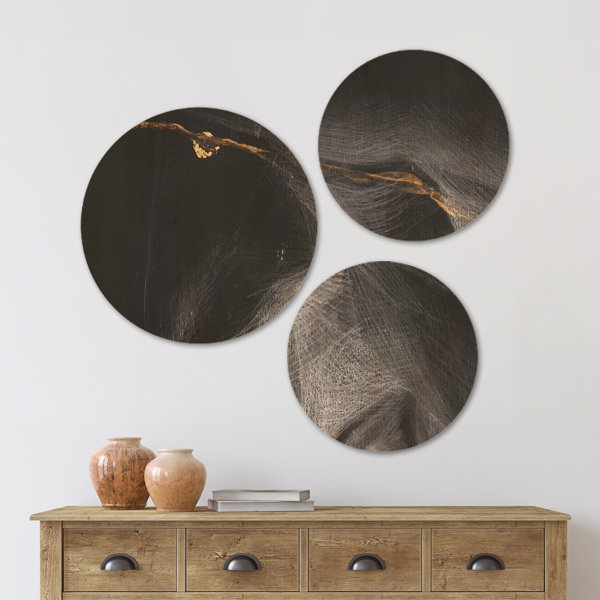 Bless international Creative Abstract On Wood 3 Pieces Print | Wayfair